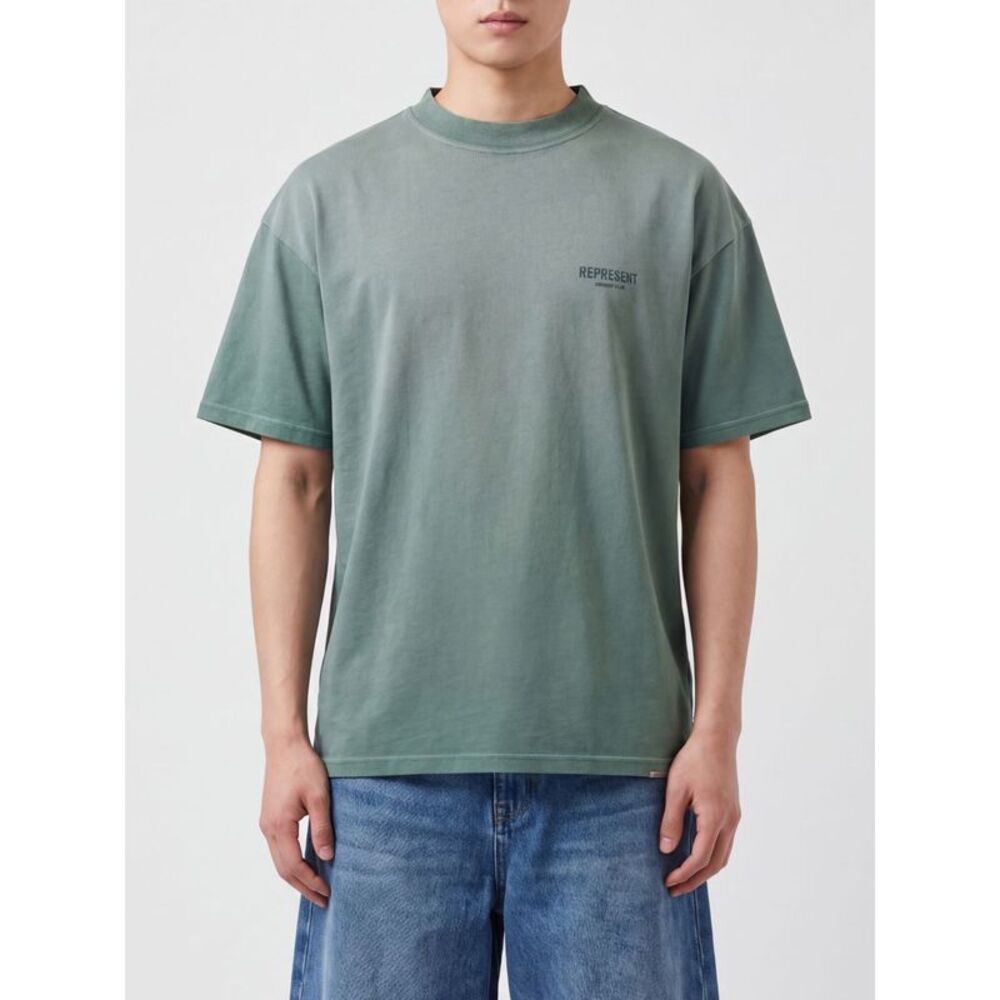 Represent Men Represent Crew Neck Cotton T-Shirt With Contrast Logo